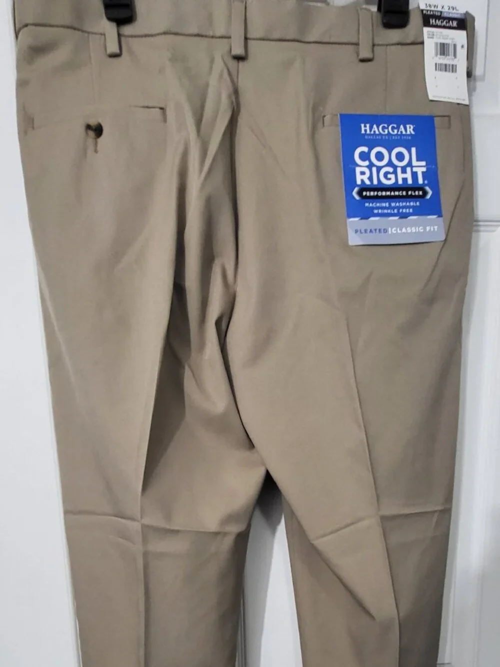 Haggar,  Cool Right,  Performance Flex38x30, Pleaded, Classic Fit